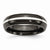 Black Titanium & Sterling Silver Inlay 6mm Polished Wedding Band