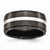 Black Titanium with Sterling Silver Inlay 10mm Polished Wedding Band