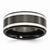 Black Titanium with Sterling Silver Inlay 9mm Polished Flat Wedding Band