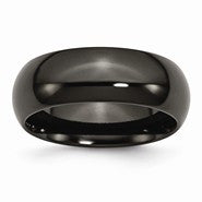 Black Titanium 8mm Polished Wedding Band