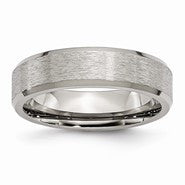 Titanium Beveled Edge 6mm Satin and Polished Wedding Band