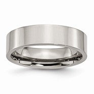 Titanium Flat 6mm Polished Wedding Band