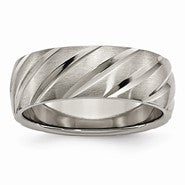 Titanium Swirl Design 8mm Satin Wedding Band