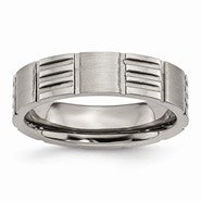 Titanium Notched 6mm Satin & Polished Wedding Band