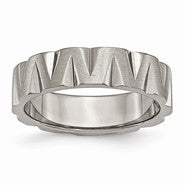 Titanium Notched 6mm Satin & Polished Wedding Band