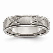 Titanium X-Design 6mm Satin Wedding Band