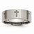 Titanium Flat 8mm Laser Design Brushed Wedding Band