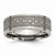 Titanium Flat 8mm Laser Design Brushed Wedding Band