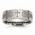 Titanium Flat 8mm Laser Design Brushed Wedding Band