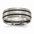 Titanium Enameled Grooved 8mm Satin Wedding Band