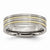 Titanium Grooved Yellow IP-plated 6mm Polished & Brushed Wedding Band