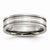 Titanium Grooved with Sterling Silver Inlay 6mm Brushed Wedding Band