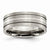 Titanium Grooved with Sterling Silver Inlay 8mm Brushed Wedding Band