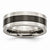 Titanium Base with Polished Black Ceramic Center Flat 8mm Wedding Band