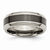 Titanium Base with Polished Black Ceramic Center Beveled 8mm Wedding Band