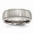 Titanium Ridged Edge 8mm Brushed and Polished Wedding Band