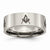 Titanium Flat 8mm Laser Design Polished Wedding Band