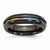 Black Titanium Multi-colored Annodized 6mm Polished Wedding Band