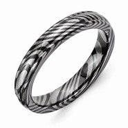 Timoku Tri-domed Ridged Edge 4mm Wedding Band