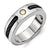 Titanium w/Black Nitinol Cable/18k Bezel set Diamond 7mm Wedding Band