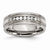 Titanium with Sterling Silver Inlay Polished Diamond Wedding Band