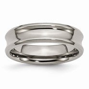 Titanium Concave 6mm Polished Wedding Band