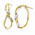 10k Yellow Gold w/Rhodium Hinged Hoop Earrings