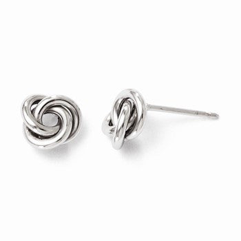 10K White Gold Polished Post Earrings