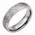 Titanium Ridged Edge Weave Design 6mm Polished & Brushed Wedding Band