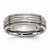 Titanium Criss-cross Design 7mm Brushed Ridged Edge Wedding Band