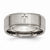 Titanium Ridged Edge Cross 8mm Brushed and Polished Wedding Band