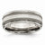 Titanium Grooved Edge Sterling Inlay 8mm Satin and Polished Wedding Band