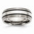 Titanium Grooved with Sterling Silver Inlay 8mm Brushed/Antiqued Wedding Band