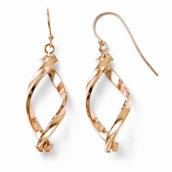 10k Yellow Gold & Rose Gold-plated Polished Dangle Earrings