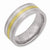 Titanium, 14k Gold and Sterling Silver Inlay 8mm Satin Wedding Band