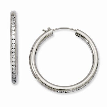 Titanium CZ Hoop Earrings