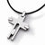 Titanium Leather Cord Cross Necklace