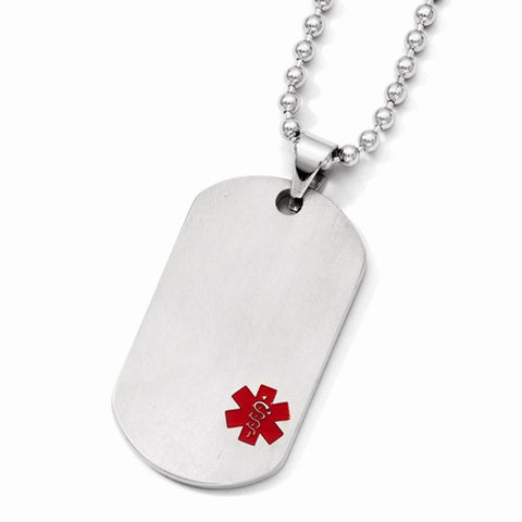 Titanium Medical Jewelry Dog Tag Pendant Necklace