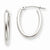 14k White Gold Polished 2mm Oval Tube Hoop Earrings