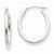 14k White Gold Polished 2mm Oval Tube Hoop Earrings