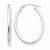 14k White Gold Polished 2mm Oval Tube Hoop Earrings