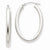 14k White Gold Polished 3.5mm Oval Tube Hoop Earrings