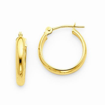 14k Round Tube Hoop Earrings