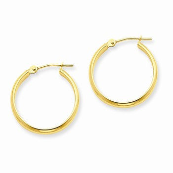 14k Round Tube Hoop Earrings