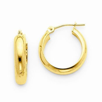 14k Round Tube Hoop Earrings