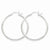 14k White Gold Satin Diamond-cut 2mm Round Hoop Earrings