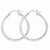 14k White Gold Satin Diamond-cut 2mm Round Hoop Earrings