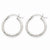 14k White Gold Satin Diamond-cut 2mm Round Hoop Earrings