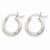 14k White Gold Satin Diamond-cut 2mm Round Hoop Earrings