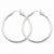 14k White Gold Diamond-cut 2mm Round Tube Hoop Earrings